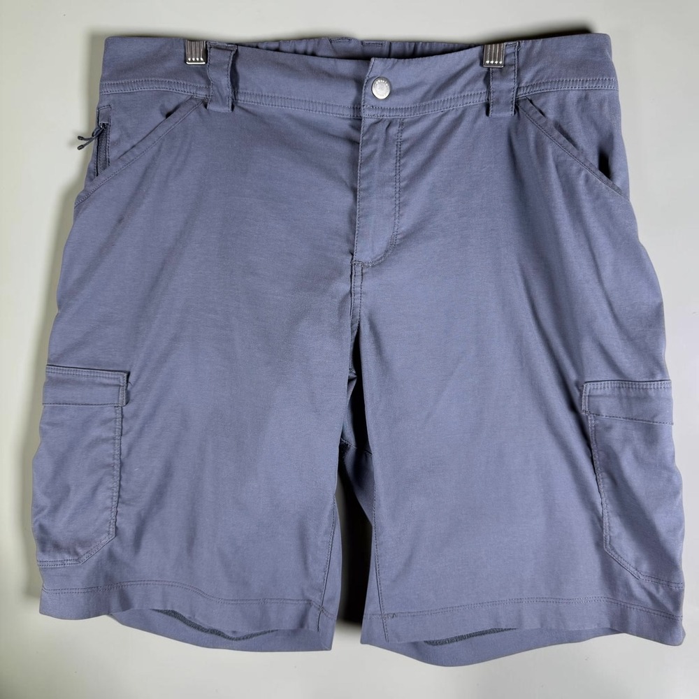 Duluth Trading Co Womens Dry on the Fly Cargo Shorts Ink Blue 14 10" Inseam